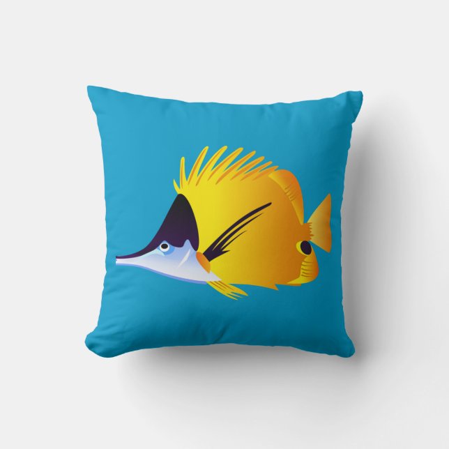 Schöne gelbe tropische Fische Kissen (Vorderseite)