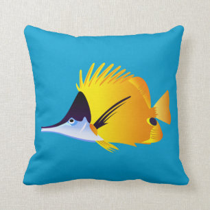 Schöne gelbe tropische Fische Kissen