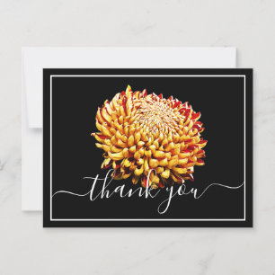 Schöne gelbe und rote Chrysantheme Danke Postkarte