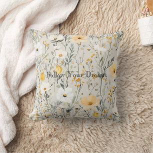 Schöne gelbe weiße Blumen Träume Kissen