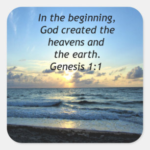SCHÖNE GENESIS 1:1 SONNENDESIGN FOTO QUADRATISCHER AUFKLEBER