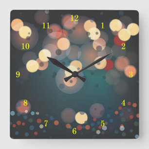 Schöne geometrische Bläschen Wall Clock Quadratische Wanduhr
