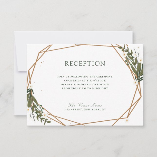 schöne geometrische RSVP-Karte mit Blumenmuster RSVP Karte (Vorderseite)