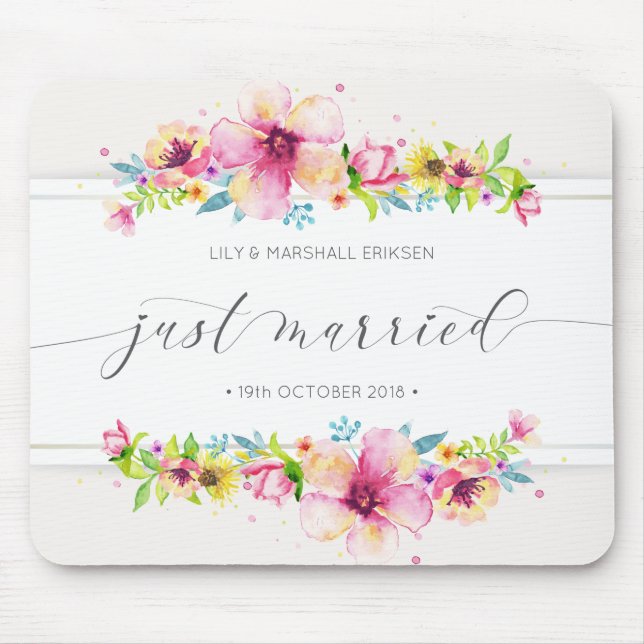Schöne gerade verheiratete Hochzeit | Mousepad (Vorne)