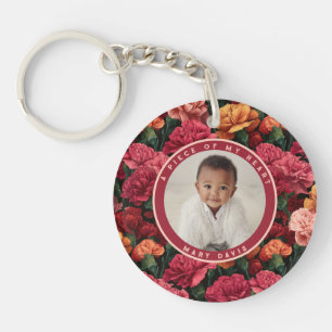Schöne Geschenke für Ehefrau Nelke Floral Schlüsselanhänger
