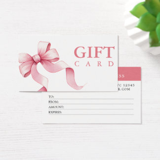 Schöne Geschenkgutschein mit rosa Schleife