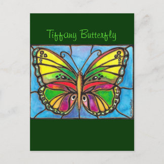 Schöne gestanzte Glass Butterfly Wasserfarbe Kunst Postkarte