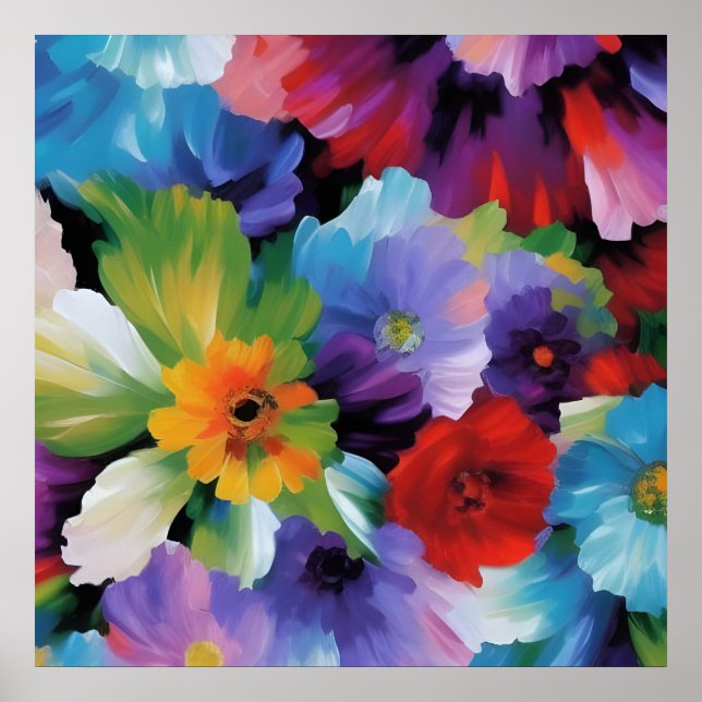 Schöne gestrichene Blume Poster (Vorne)