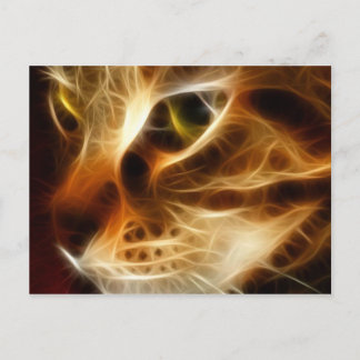 Schöne, ghosive Feuerkatze Postkarte