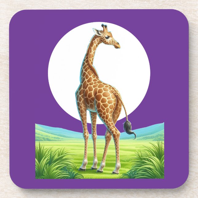schöne Giraffe Getränkeuntersetzer (Vorderseite)