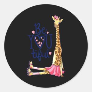 Schöne Giraffe _ Inspirieren Sie, Giraffe zu sein  Runder Aufkleber