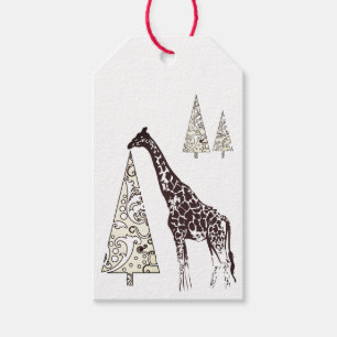 Schöne Giraffe und Weihnachtsbaumen Urlaub Geschenkanhänger