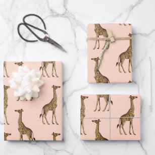 Schöne Giraffen Wrapping Paper Sheets Geschenkpapier Set