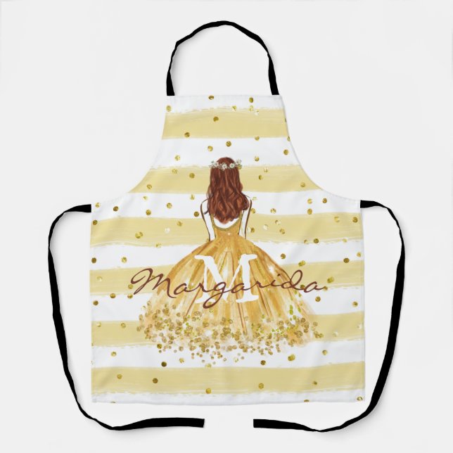 Schöne Girl Monogram Schürze (Vorderseite)