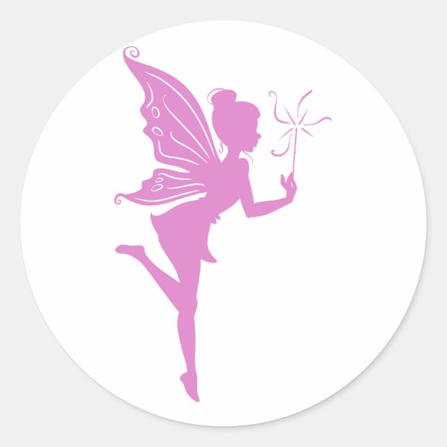 Schöne Girl-Silhouette Runder Aufkleber (Vorderseite)