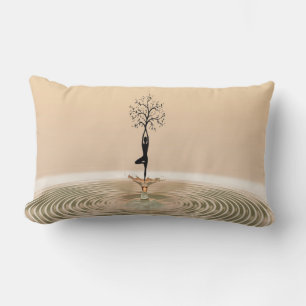 Schöne Girl Tree Silhouette, Zen Lendenkissen