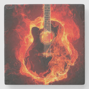 Schöne Gitarrenbild Steinuntersetzer