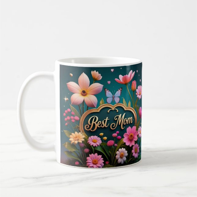 Schöne Glamour Blume Kaffeetasse (Links)