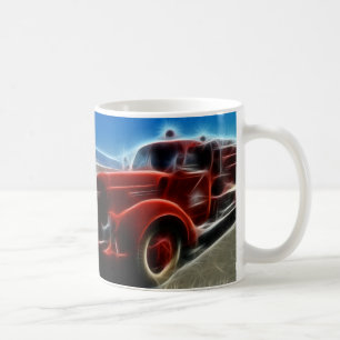 Schöne glänzende antike rote Löschfahrzeug-Kunst Kaffeetasse