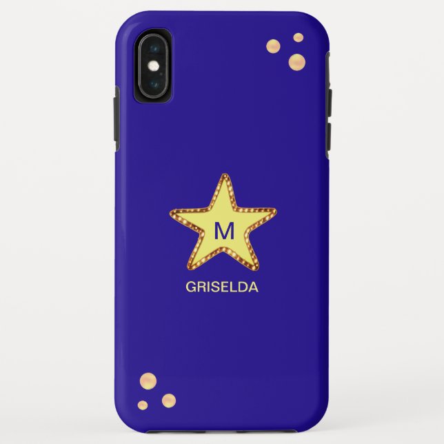 Schöne Glittering Golden Star auf Blue Case-Mate iPhone Hülle (Rückseite)