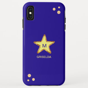 Schöne glitzernde goldene Sterne auf Blau Case-Mate iPhone Hülle
