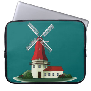 Schöne Glockenturmwindmühle Laptopschutzhülle