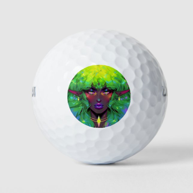 Schöne Glorious Elven Queen Golfball (Vorderseite)