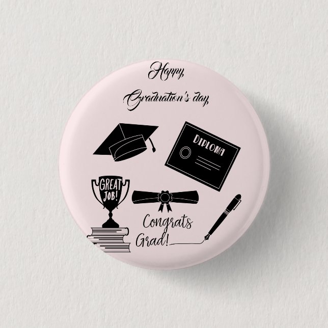 Schöne glückliche Abschlüsse Tag Button (Vorderseite)