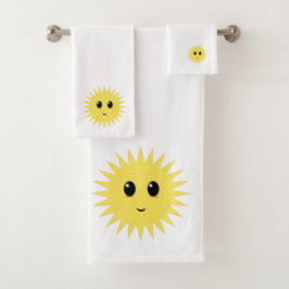 Schöne glückliche Sonne Badhandtuch Set