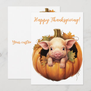 Schöne glückliche Tanksgiving Pig Watercolor Cards