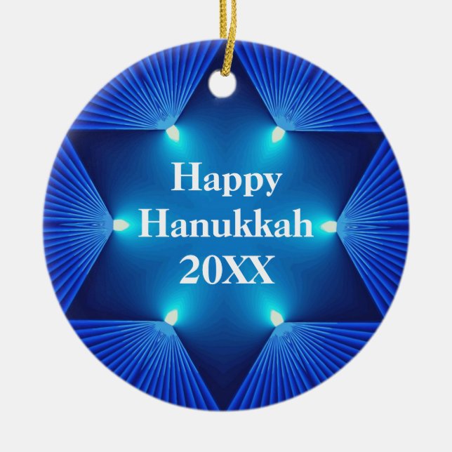 Schöne glückliche Verzierung Chanukkas 20XX Keramikornament (Vorne)