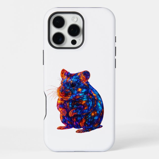 Schöne, glühende Hamsterkunst iPhone 16 Pro Max Hülle (Rückseite)