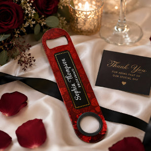 Schöne Gold Black Red Bridesmaid Gastgeschenk Hoch Speed Flaschenöffner