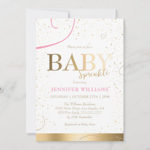 Schöne Gold Girl Baby Sprinkle Dusche Einladung