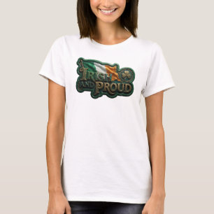 Schöne Gold IRISCH UND STOLZ Statement T-Shirt