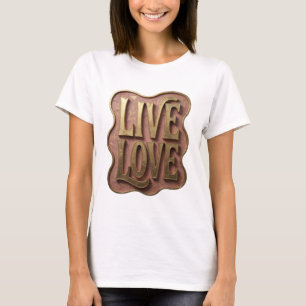 Schöne Gold LIVE LOVE Custom Design T-Shirt