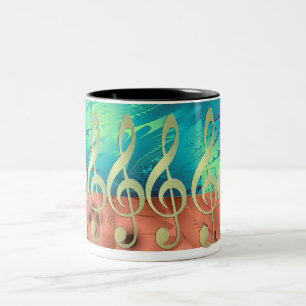 Schöne Golddreifacher Clef-Tasse Zweifarbige Tasse