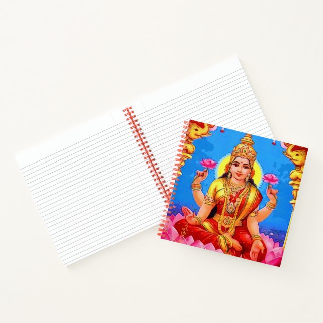 Schöne Golden Lakshmi Diwali Goddess Notizbuch (Innenseite)