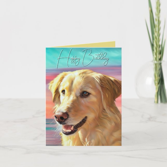Schöne Golden Retriever geklappte Grußkarte Karte (Vorderseite)