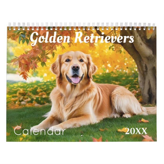 Schöne Golden Retrievers Hunde lieben Wand Kalender (Titelbild)