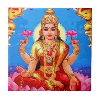 Schöne goldene Lakshmi Diwali Göttin Fliese