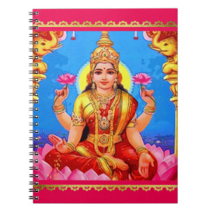 Schöne goldene Lakshmi Diwali Göttin Notizblock