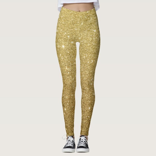 Schöne goldene Leggings (Vorderseite)