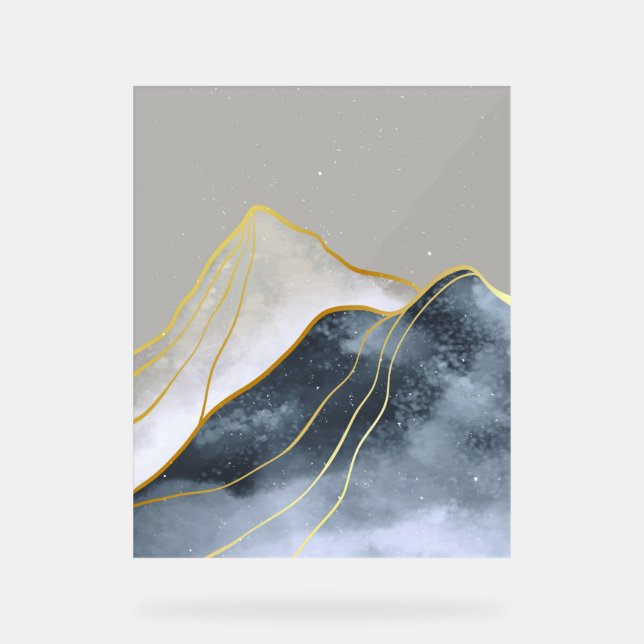 Schöne goldene Linie Kunst Acrylschild (Vorderseite)