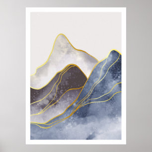 Schöne goldene Linie Kunst Poster