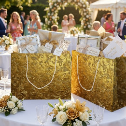 Schöne goldene Muster große Geschenktasche Geschenktüte