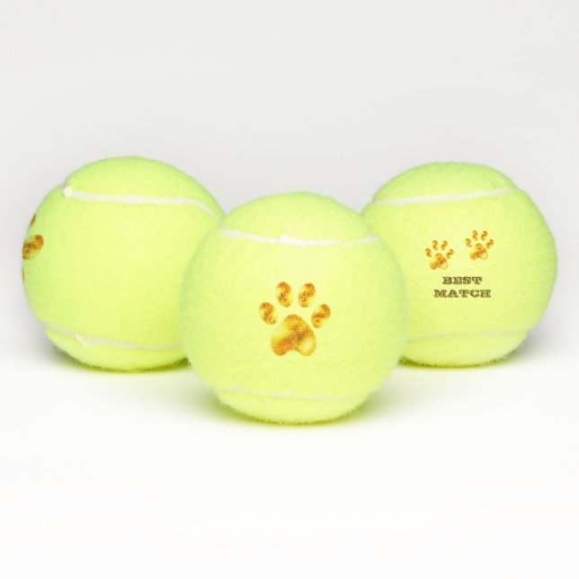 Schöne goldene Paws Tennisbälle (Multi)