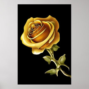 Schöne Goldene Rose Poster