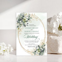 Schöne goldene weiße Rosen Hochzeitseinladung