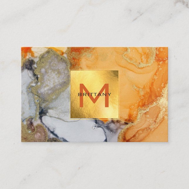 Schöne Goldfolie Amber Gray DIY Visitenkarte (Vorderseite)